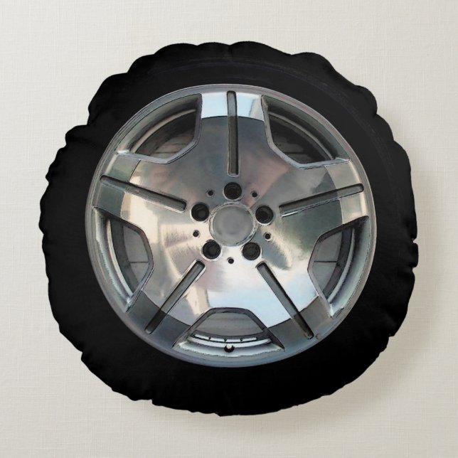 Almofada Redonda Travesseiro decorativo da roda de carro (Frente)