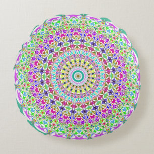 Almofada Redonda Travesseiro Decorativo da Ronda de Mandala