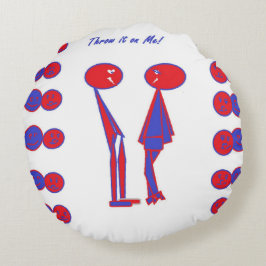 Almofada Redonda Travesseiro decorativo de abstrato divertido