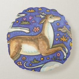 Almofada Redonda TRAVESSEIRO DECORATIVO de algodão redondo, STAG e