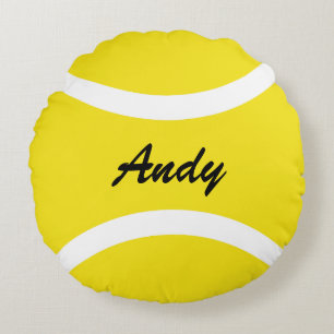 Almofada Redonda Travesseiro decorativo de bola de tênis amarelo re