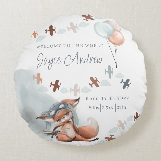 Almofada Redonda Travesseiro decorativo de Estado de Nascimento do  (Frente)