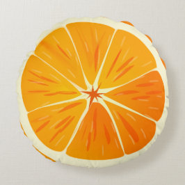 Almofada Redonda Travesseiro decorativo de Fatia Citrus Orange