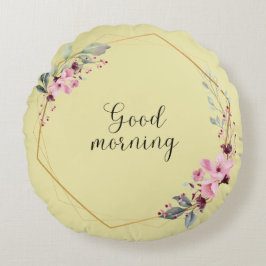 Almofada Redonda Travesseiro Decorativo de Goldenrod Pálido