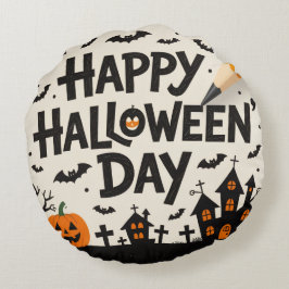Almofada Redonda Travesseiro Decorativo de Halloween Fofo