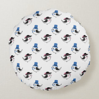 Almofada Redonda travesseiro decorativo de ilustração de aves da ca