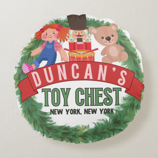 Almofada Redonda Travesseiro decorativo de Natal (Frente)