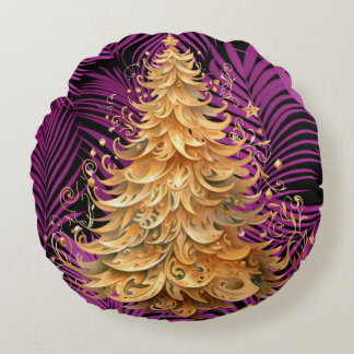 Almofada Redonda Travesseiro decorativo de Natal Tropical Bold