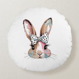 Almofada Redonda Travesseiro decorativo de Páscoa Coquette Bunny