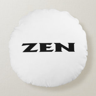 Almofada Redonda Travesseiro decorativo de poli branco preto Zen