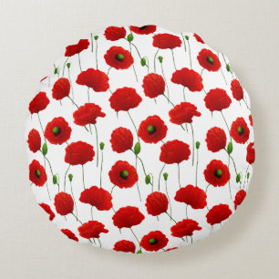 Almofada Redonda Travesseiro decorativo de Poppies