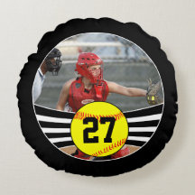 Travesseiro decorativo de Texto e Foto do Softball