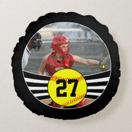 Almofada Redonda Travesseiro decorativo de Texto e Foto do Softball