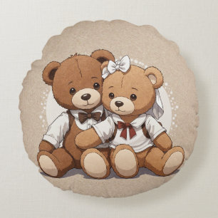 Almofada Redonda Travesseiro decorativo de Urso de Corda Bonita par