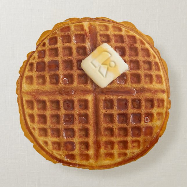 Almofada Redonda Travesseiro decorativo de Wafffle Round (Frente)