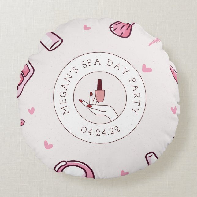 Almofada Redonda Travesseiro decorativo decorativo de Festa de aniv (Frente)