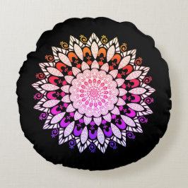 Almofada Redonda Travesseiro decorativo Design de Flor Mandala