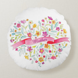Almofada Redonda Travesseiro decorativo do buquê da mãe