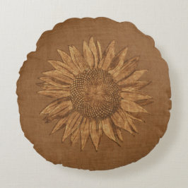 Almofada Redonda Travesseiro decorativo do girassol