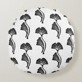 Almofada Redonda Travesseiro decorativo Gingko Leaf Lino