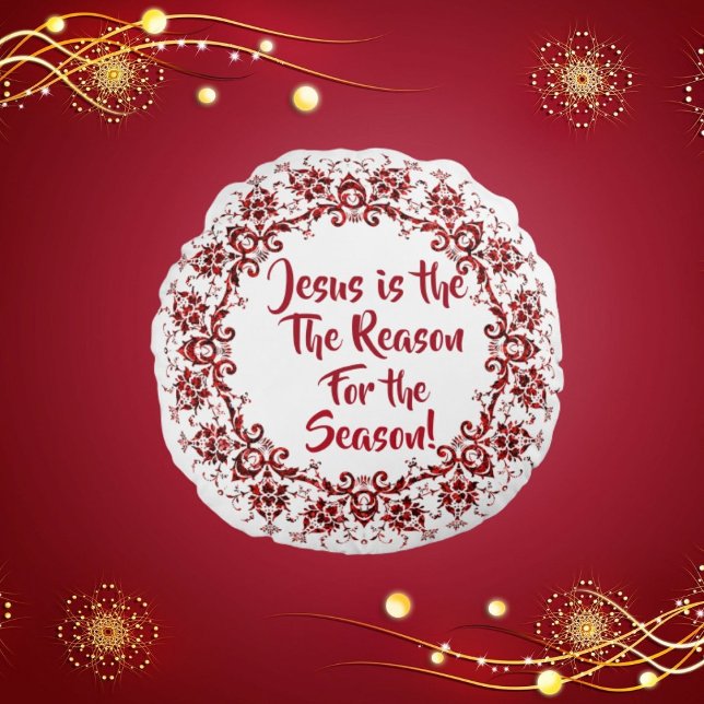 Almofada Redonda Travesseiro decorativo Jesus é a razão da estação (Criador carregado)