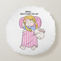 Travesseiro Decorativo Menina Adormecida Fofa