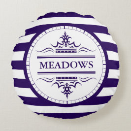 Almofada Redonda Travesseiro decorativo Náutico Elegante Azul Marin