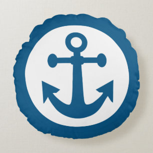 Almofada Redonda Travesseiro decorativo personalizado Anchor Náutic