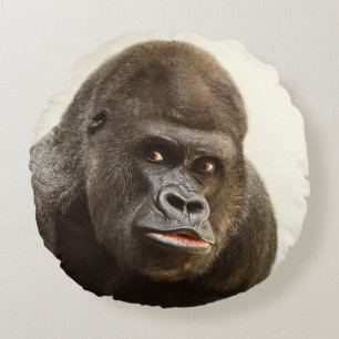 Almofada Redonda Travesseiro decorativo personalizado Funny Gorilla