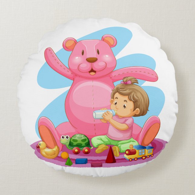 Almofada Redonda Travesseiro decorativo redondo (Frente)