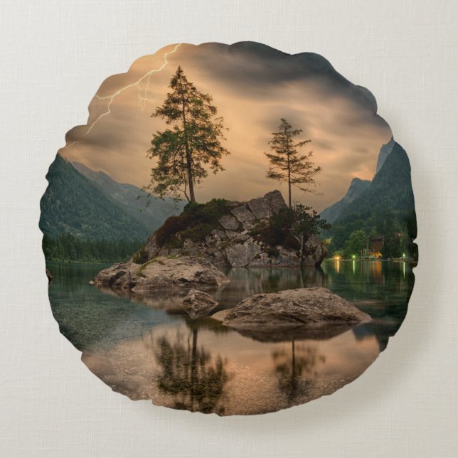 Almofada Redonda Travesseiro decorativo redondo (16") (Frente)