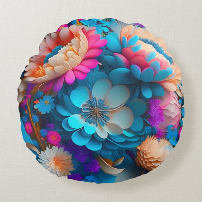 Almofada Redonda Travesseiro decorativo redondo (16") (Frente)