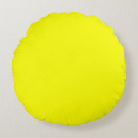 Travesseiro decorativo redondo amarelo-limão (16")