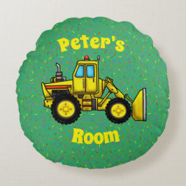 Almofada Redonda Travesseiro decorativo redondo Bulldozer