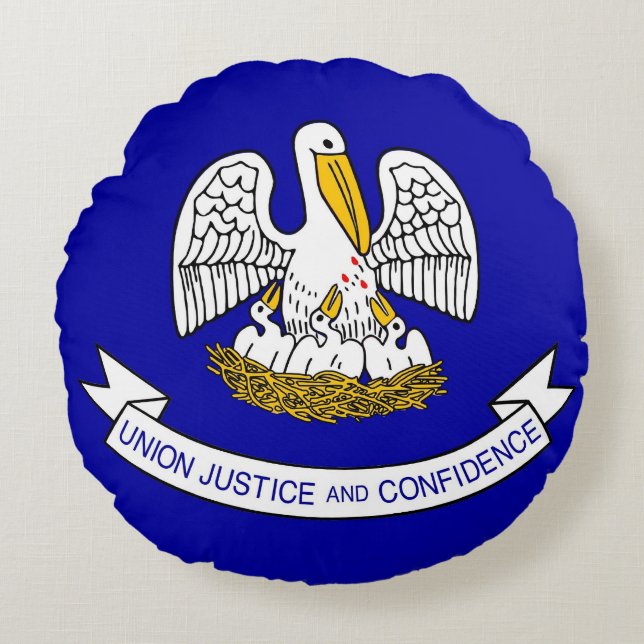 Almofada Redonda Travesseiro decorativo redondo com bandeira da Lou (Frente)