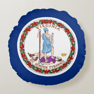 Almofada Redonda Travesseiro decorativo redondo com bandeira da Vir