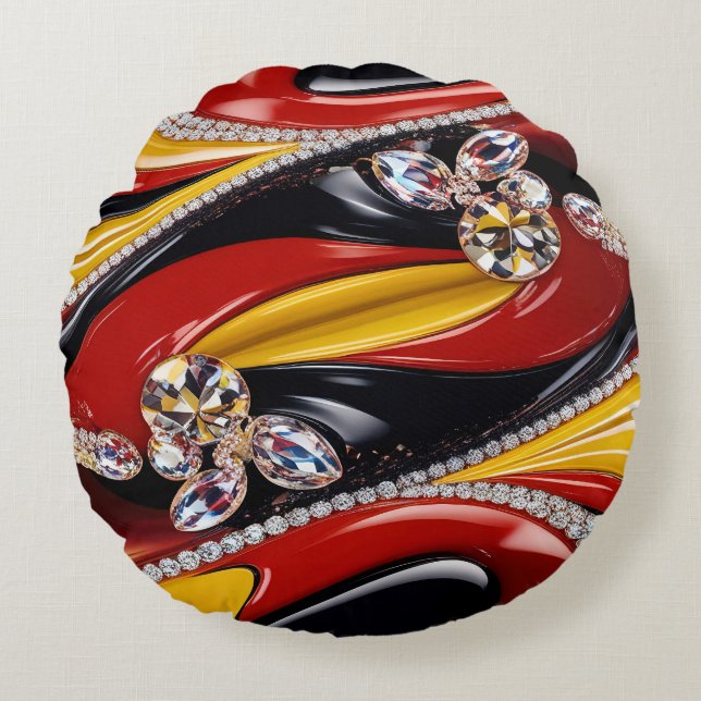 Almofada Redonda Travesseiro decorativo redondo com cores belgas (Frente)