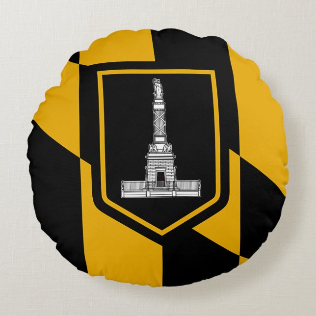 Almofada Redonda Travesseiro decorativo redondo com pavilhão de Bal (Frente)