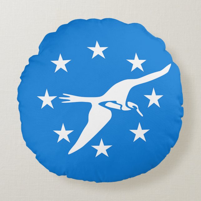 Almofada Redonda Travesseiro decorativo redondo com pavilhão de Cor (Frente)