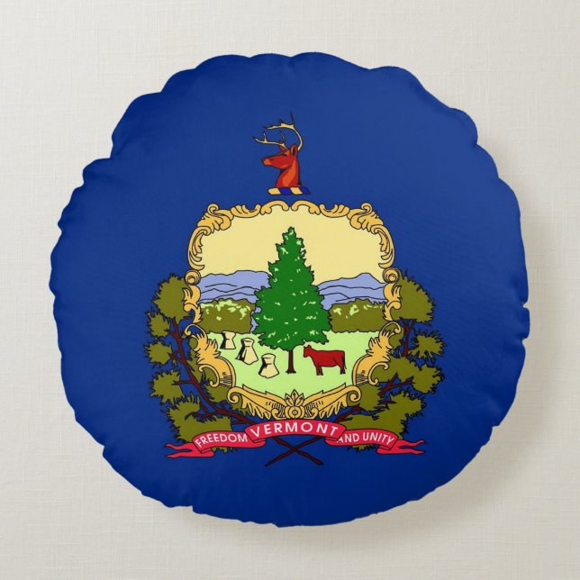 Almofada Redonda Travesseiro decorativo redondo com pavilhão de Ver (Frente)