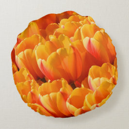 Almofada Redonda Travesseiro decorativo redondo das tulipas