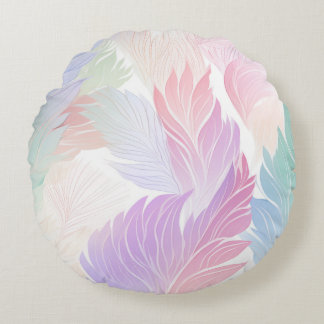 Almofada Redonda travesseiro decorativo redondo de 16", Folhas de P