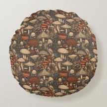 Travesseiro decorativo redondo de cogumelo-branco