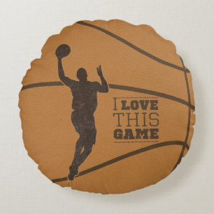 Almofada Redonda Travesseiro decorativo Redondo de Jogo de Basquete