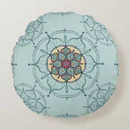 Almofada Redonda Travesseiro decorativo redondo de Mandala