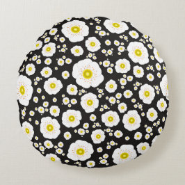 Almofada Redonda Travesseiro decorativo redondo de papagaios branco