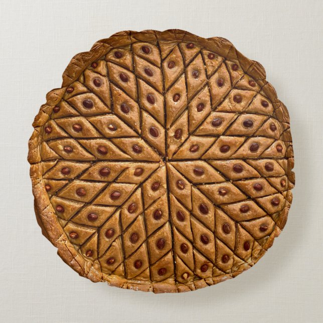 Almofada Redonda Travesseiro decorativo Redondo de Pizza Doce (Frente)