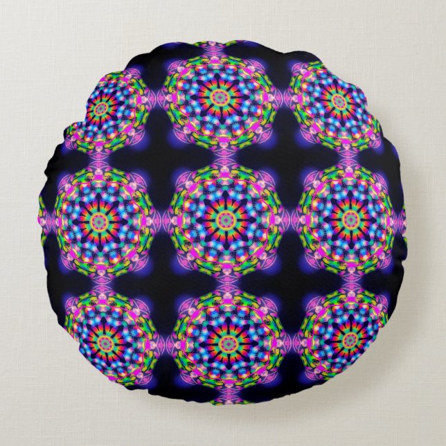 Almofada Redonda Travesseiro decorativo redondo de poliéster (Frente)