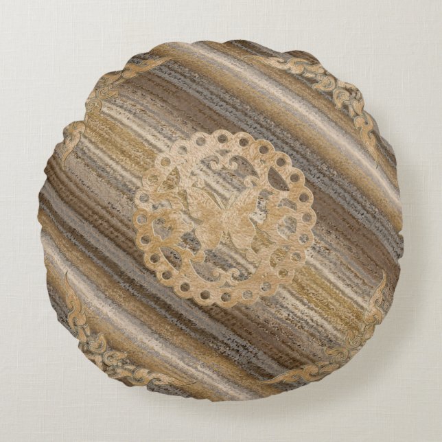 Almofada Redonda Travesseiro decorativo redondo de poliéster escova (Frente)