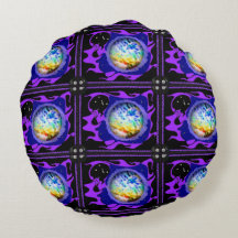 Travesseiro decorativo redondo de poliéster escova